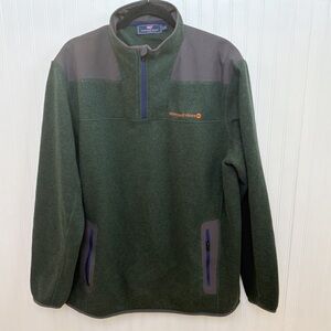 Vineyard Vines 1K2120 Hunter Green 1/4 Zip Fleece Pullover Men’s Size XL